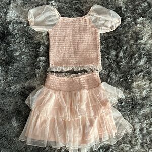 Pink Smocked Top and Skirt Set Art Class